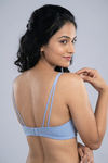 Zivame Bare Melange Padded Wired 3/4th Coverage Tshirt Bra - Blue Melange — thumbnail 2